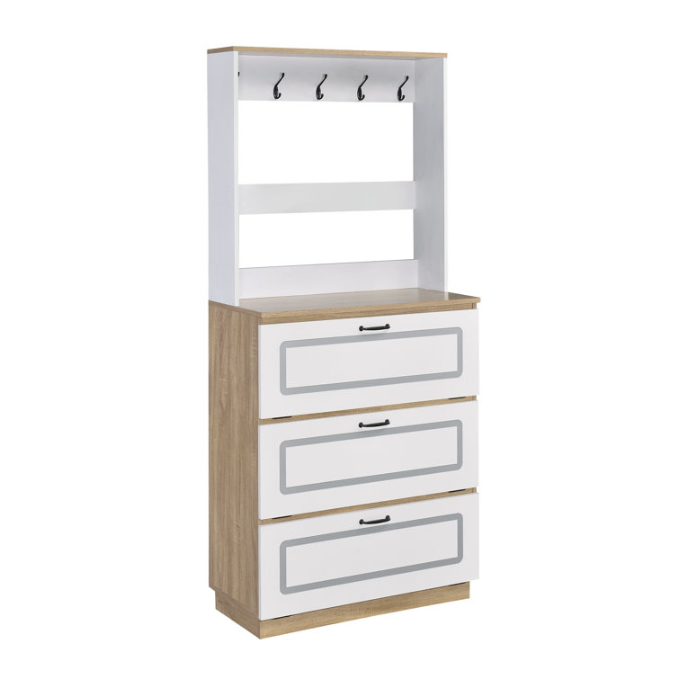 Oak and discount white shoe cabinet